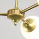 Italian Mid century Modern Chandelier in Brass and Opaline Glass, 1960s