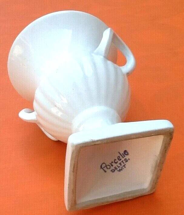 White Delf ceramic vase