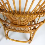 2 vintage rattan bamboo armchairs 1960