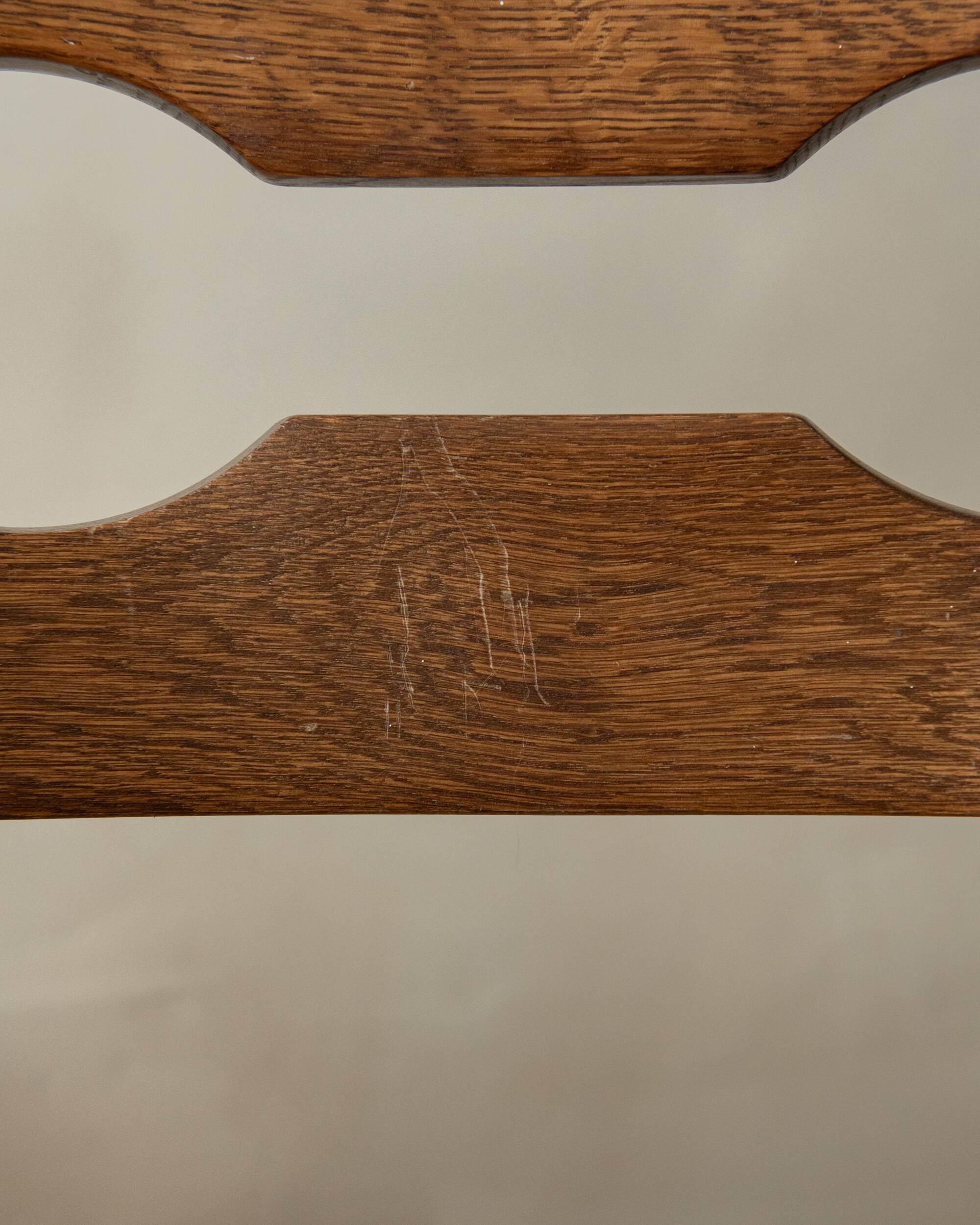 Brutalist Oak Razorback Dining Chairs with Green Velvet, 1970s, Set of 4