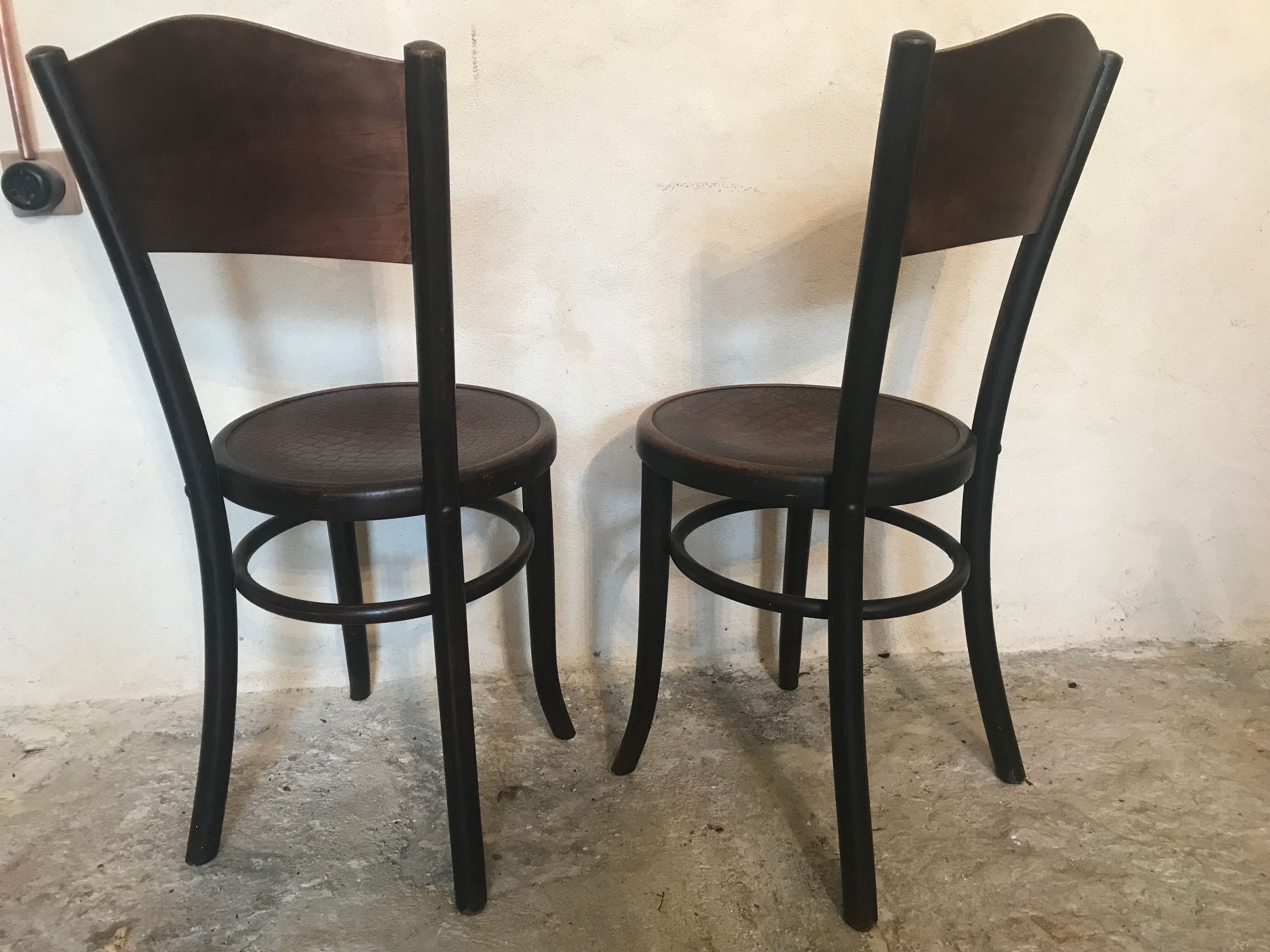 Paire de chaises bistrot vintage  Fischel 1900
