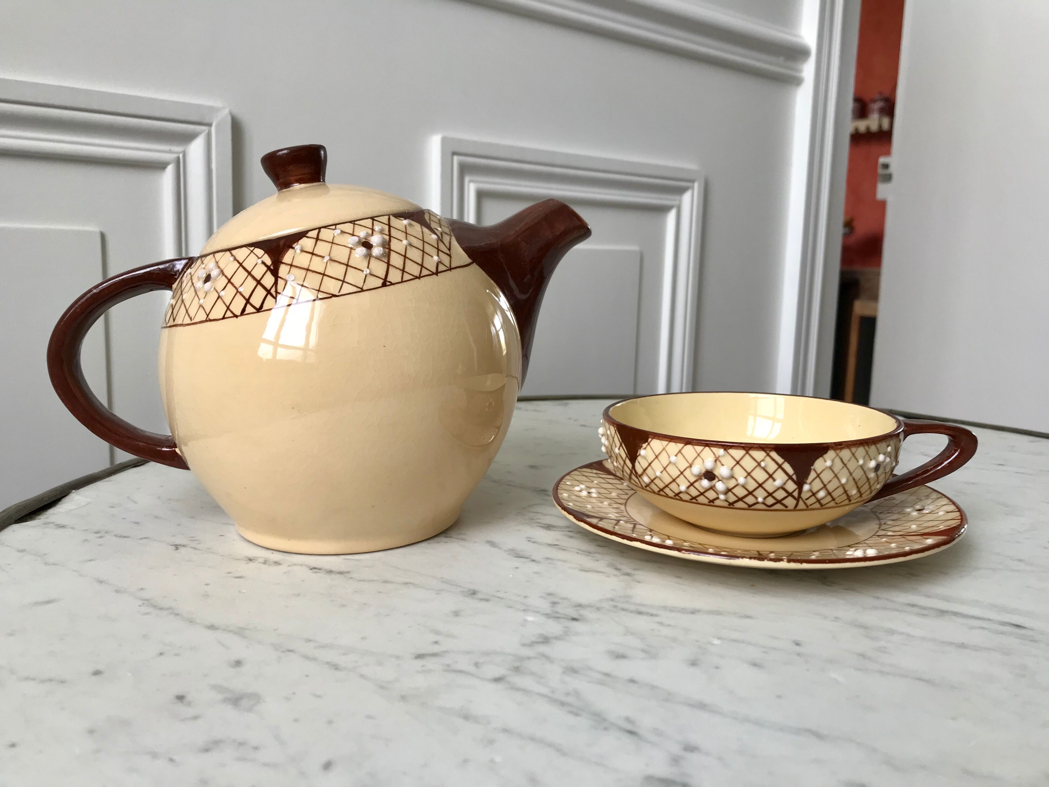 Théière et d'un déjeuner années 40/50