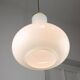 Big mid-century italian brass and opaline glass pendant lamp