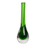 Green soliflor sommerso vase by seguso, murano, italy, 1970