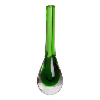 Vase soliflor sommerso vert par seguso, murano, italie, 1970