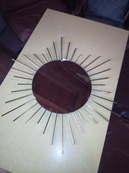 1960s Brass sun mirror 67cm