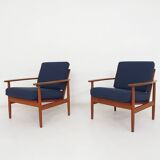 Set of two Scandinavian modern lounge chairs, Denmark, 1960's