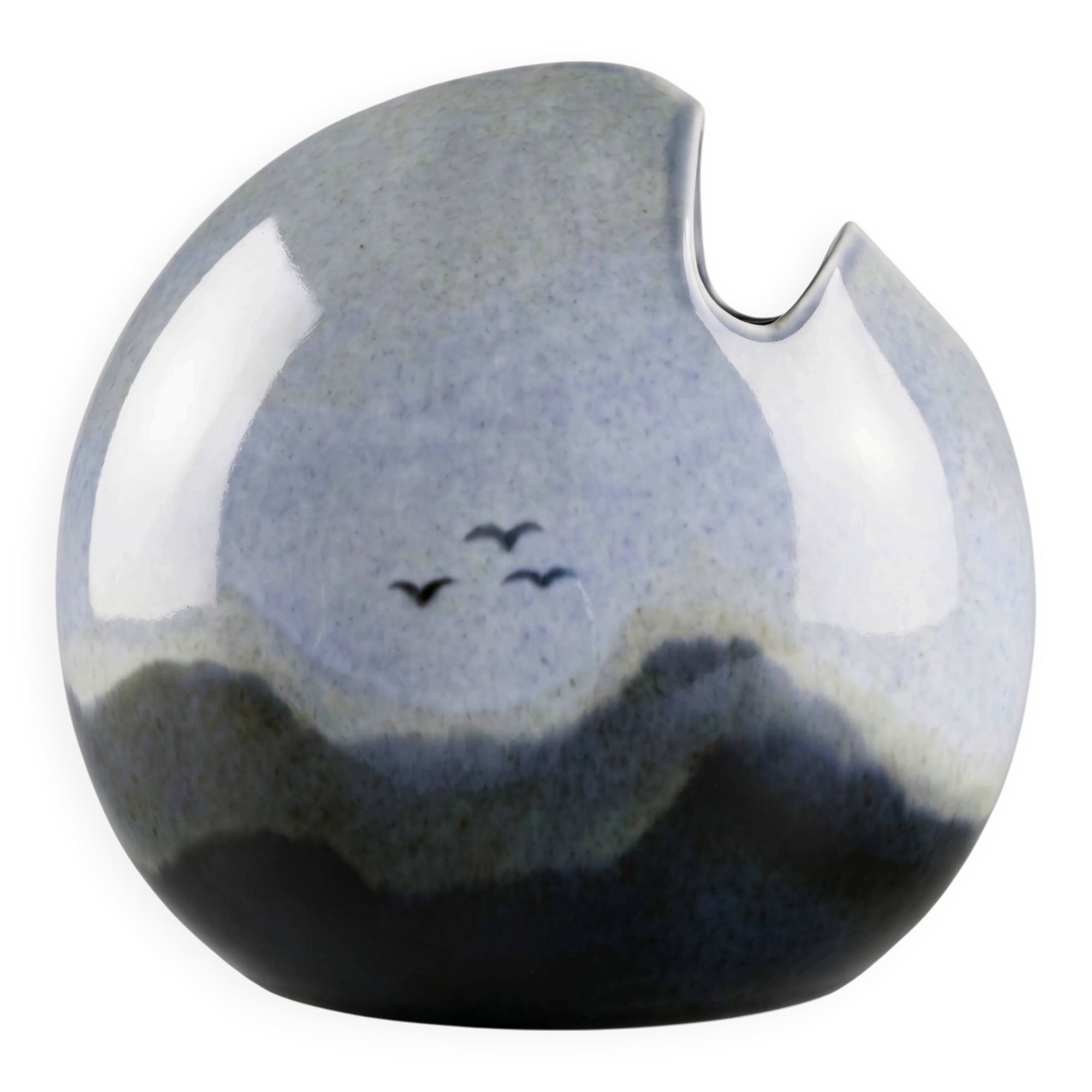 Virebent porcelain vase – stylised landscape decoration – Fish model TGM