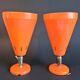 Authentic Pair of Seventies Orange wall lights from the "MBLE" brand.