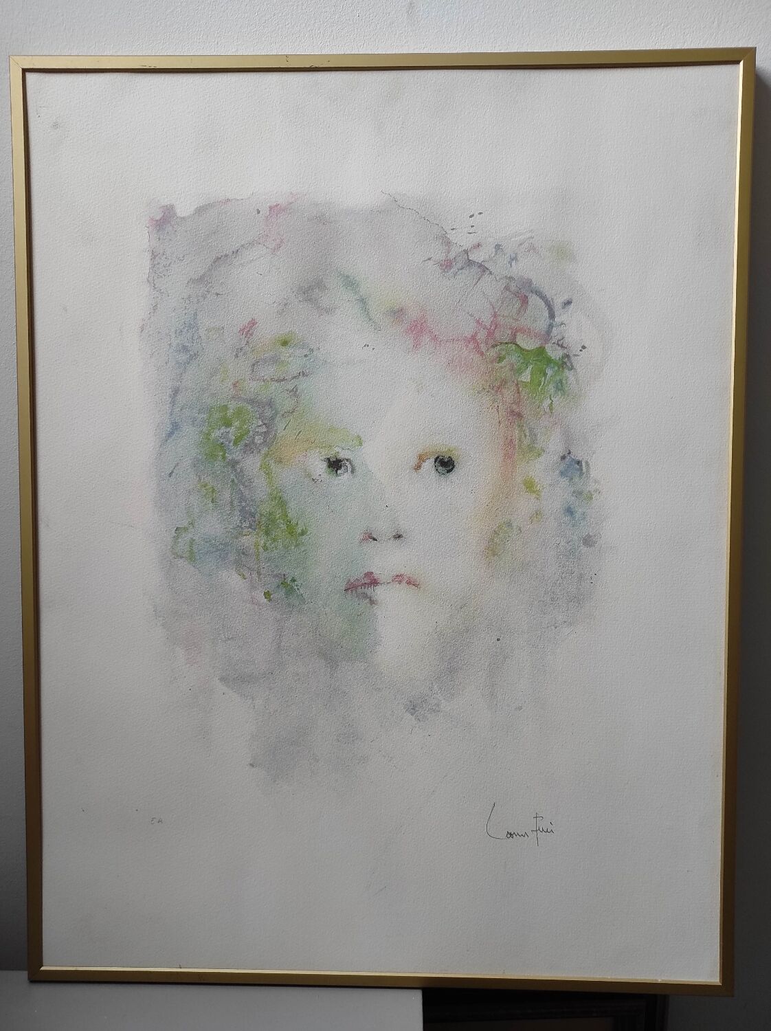 Young woman with green hair -Lithograph signed- Leonor Fini EA