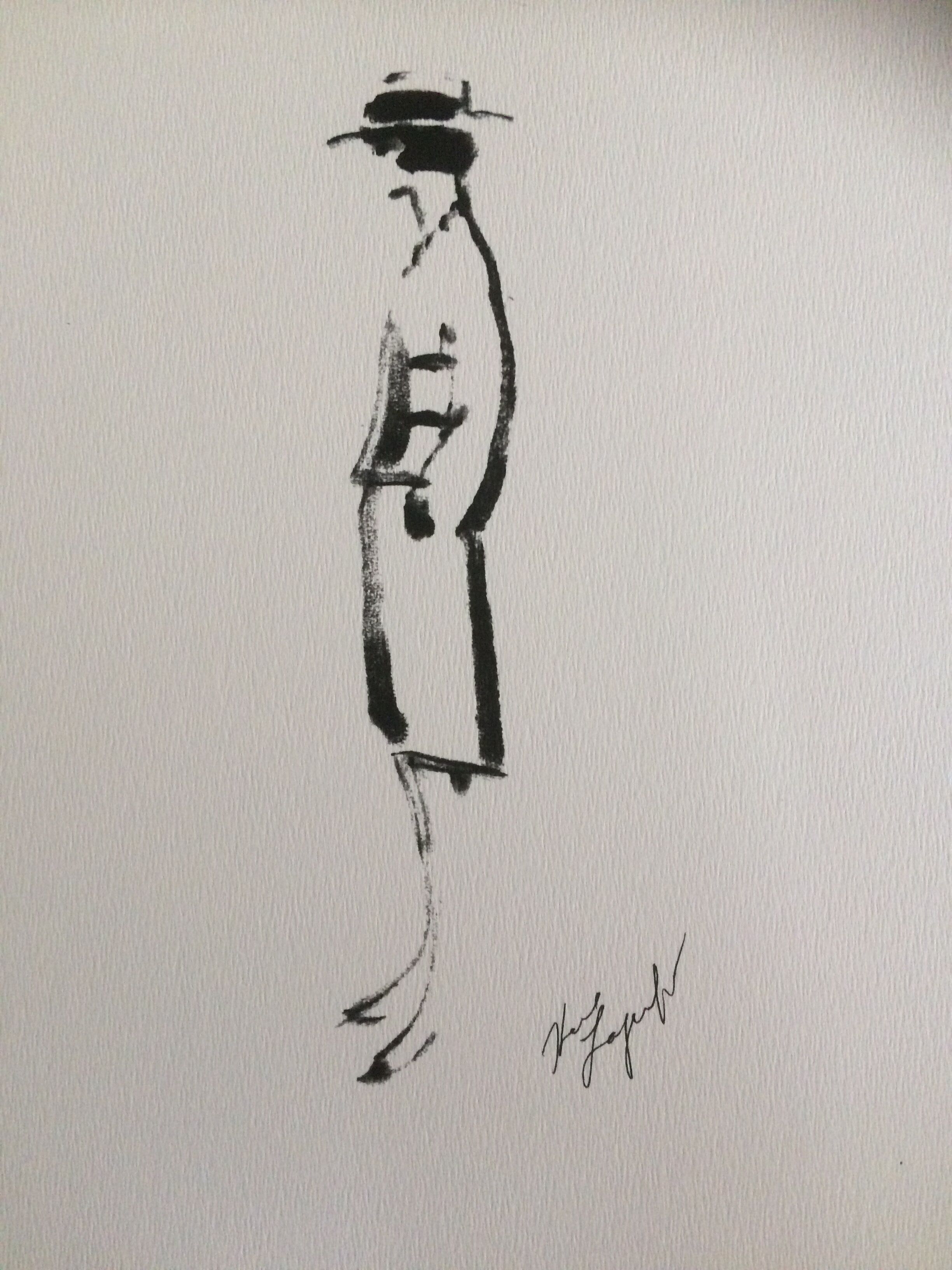 Chanel: beautiful illustration / drawing / sketch mode. Coco Chanel silhouette