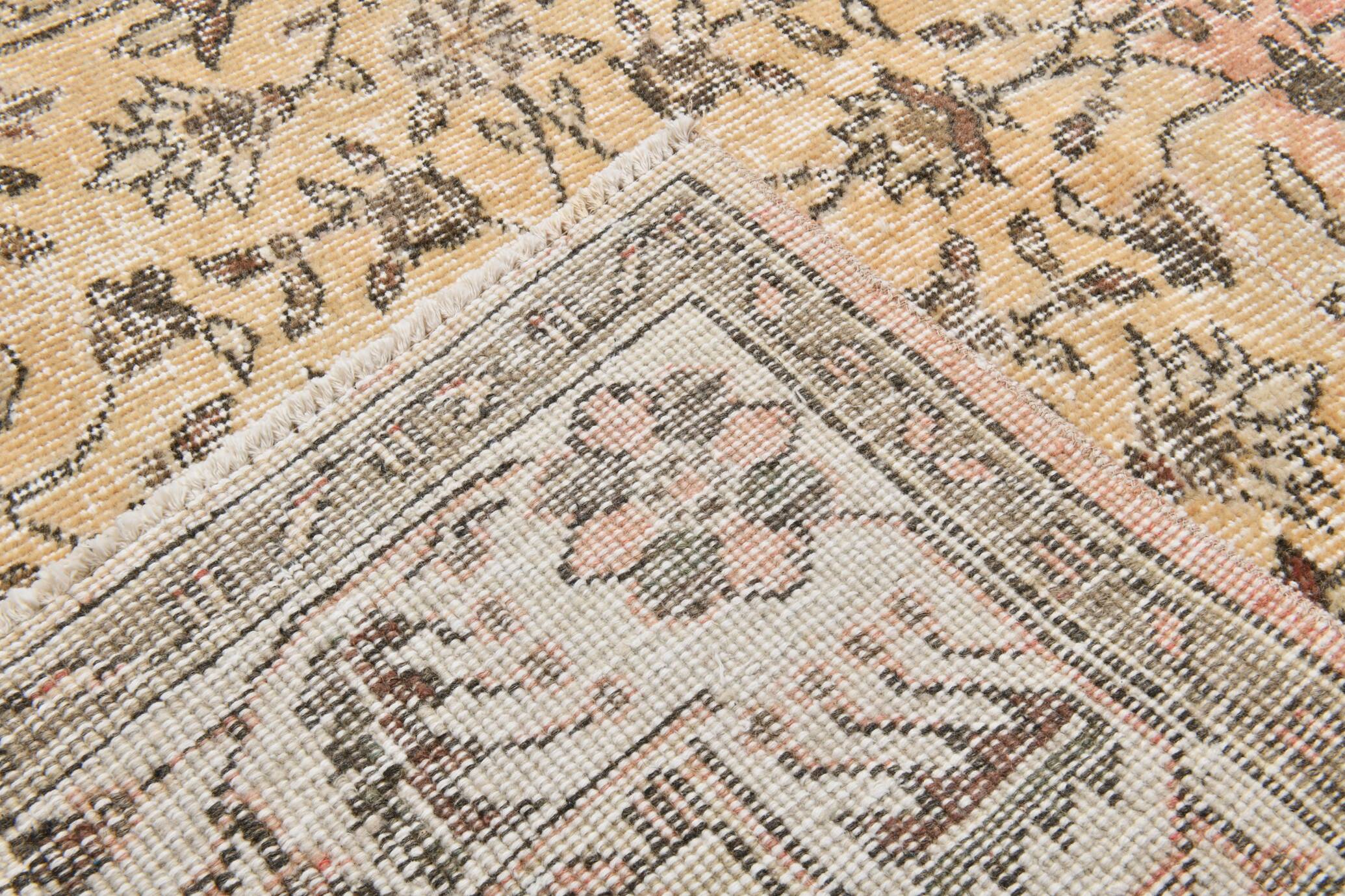 5x9 Bordered Floral Turkish Vintage Area Rug, 159x290Cm