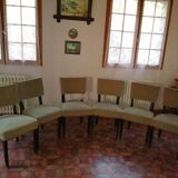 Set of 6 studded velvet chairs