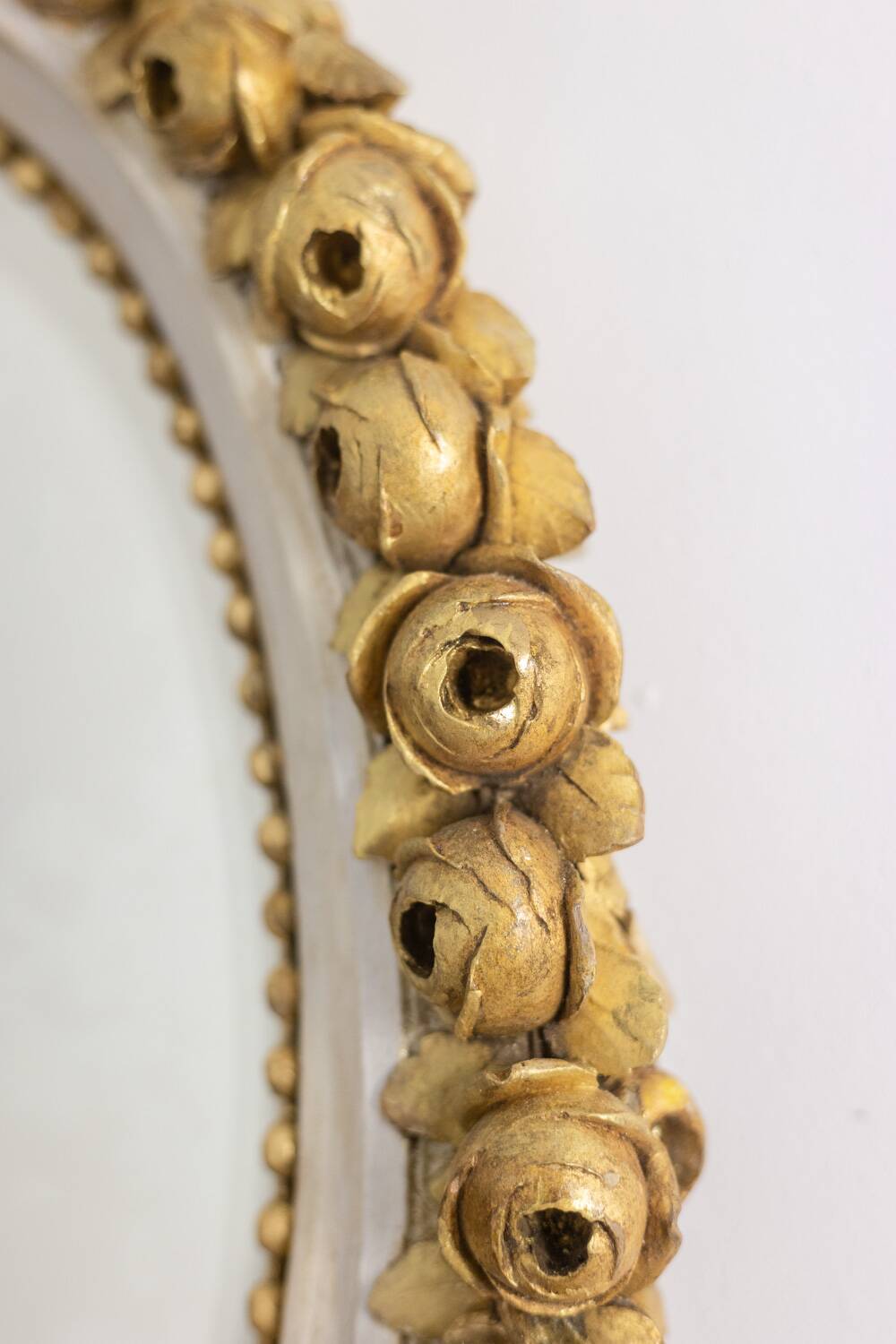 Louis XVI style gilded and lacquered wood console. Circa 1900.