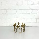 Scandinavian brass candle holder by Lars Holmström, Sweden 1950s