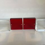 Pair of two-tone plexiglass bookends