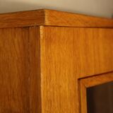 Modernist glass library in blond wood 1960