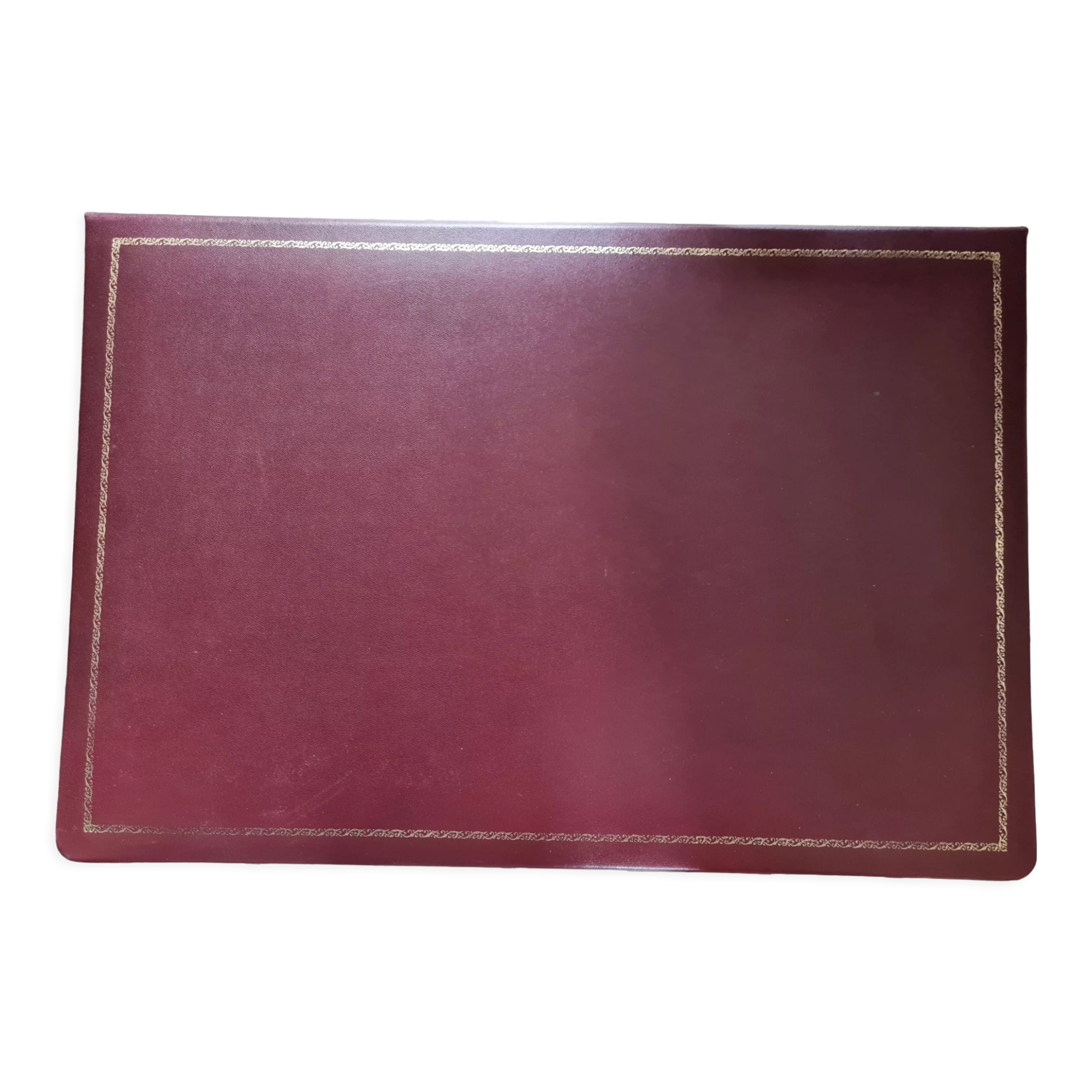 Burgundy leather underhand for office by l'aurige