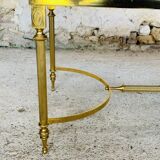 Table basse mid-century en marbre vert et laiton, 1960s