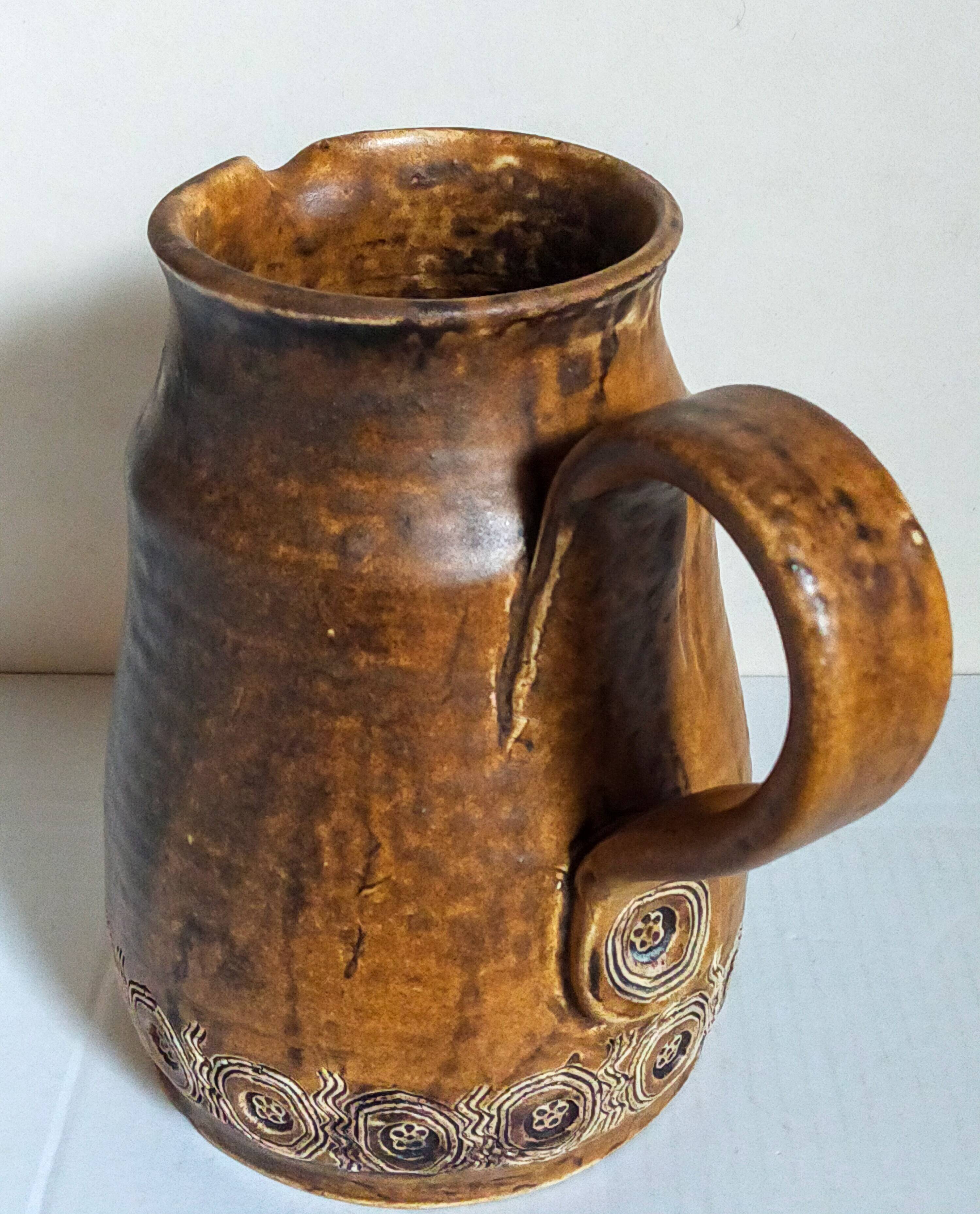 Ceramic potter's pitcher by F.CHEDEVILLE 20th century