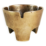 Modernistyczna popielniczka z mosiądzu, Dania, lata 70.