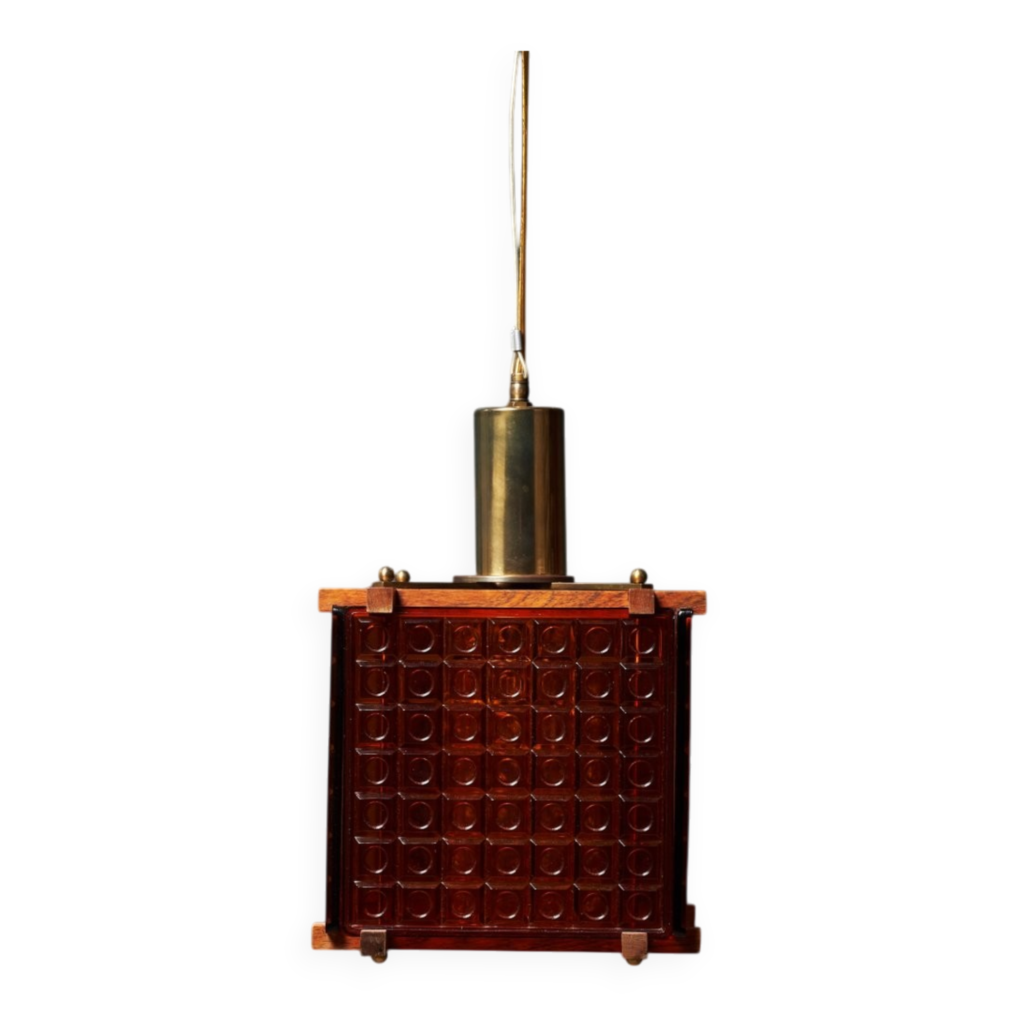 Mid-Century Suspension in Orange Crystal, Denmark