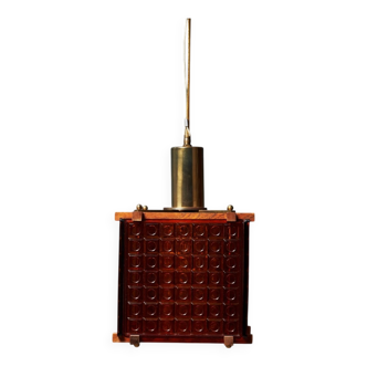 Mid-Century Suspension in Orange Crystal, Denmark