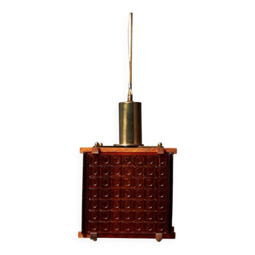 Mid-Century Suspension in Orange Crystal, Denmark