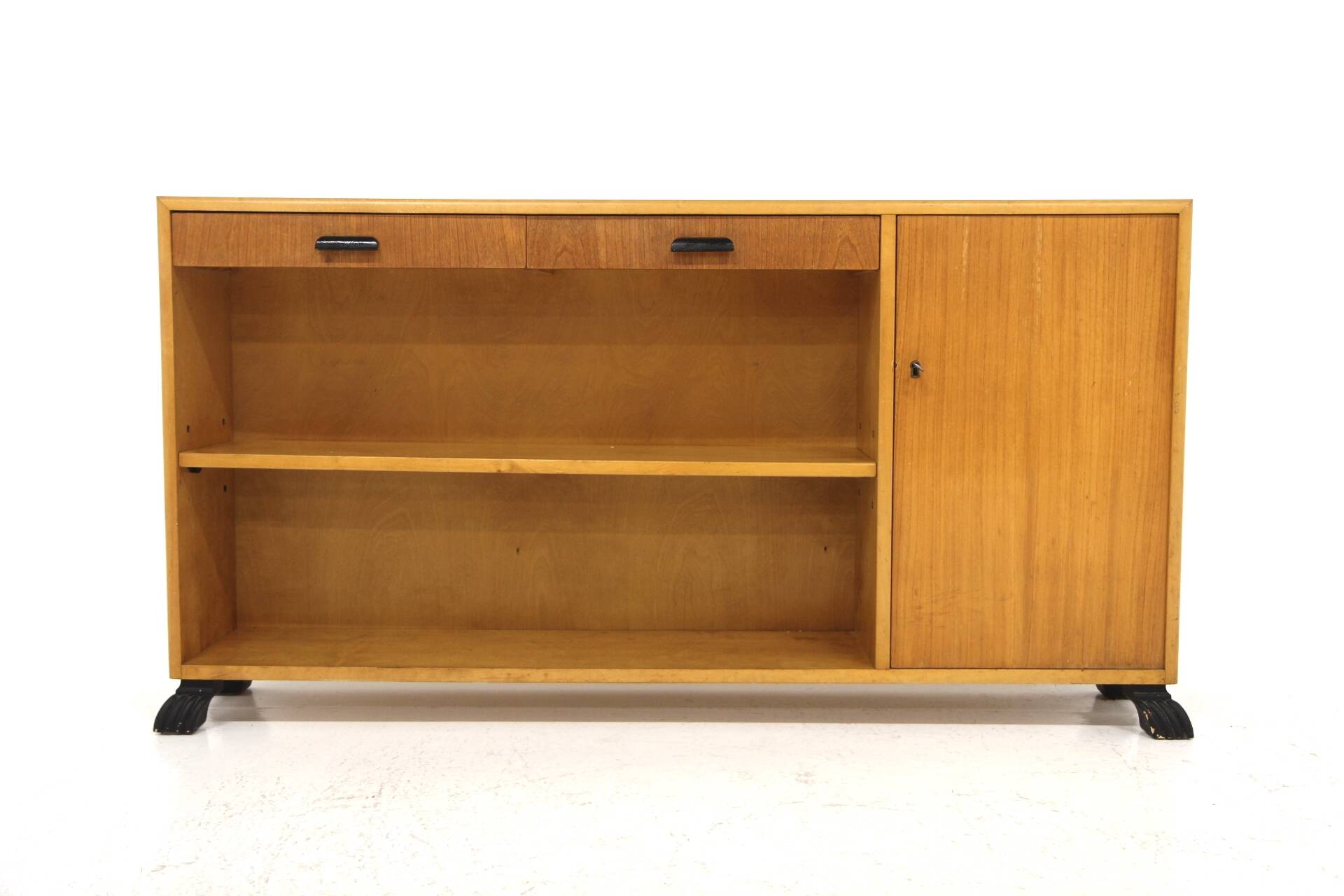 Scandinavian elm bookcase, Sweden, 1960