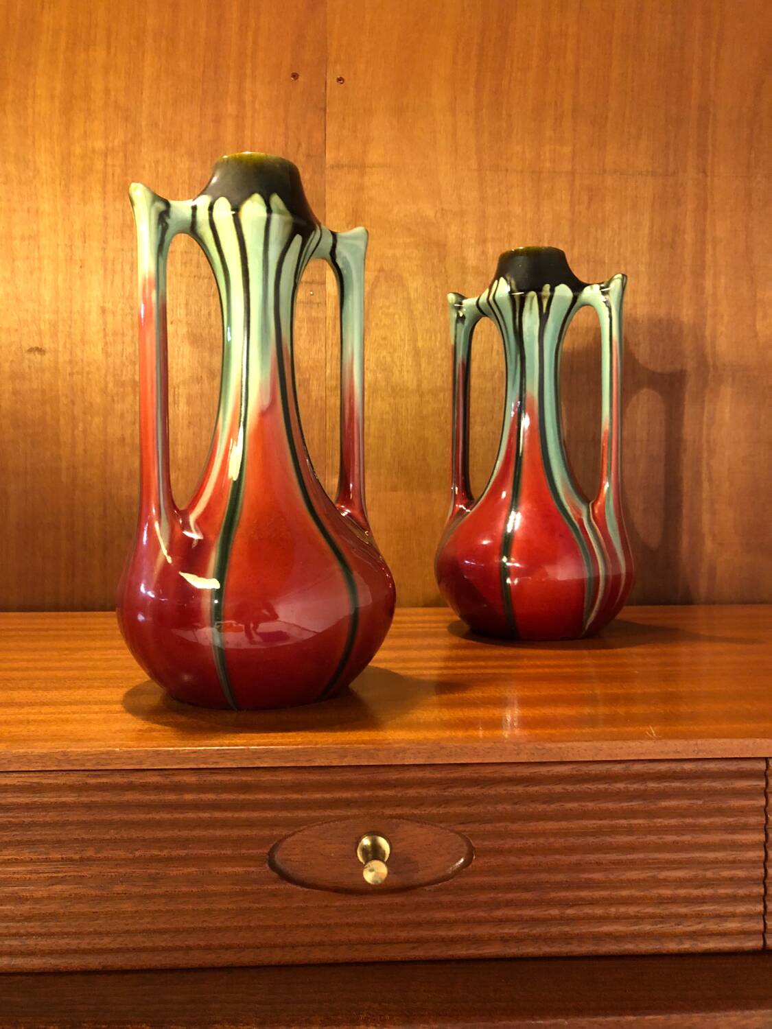 Pair of Art Nouveau ceramic vases