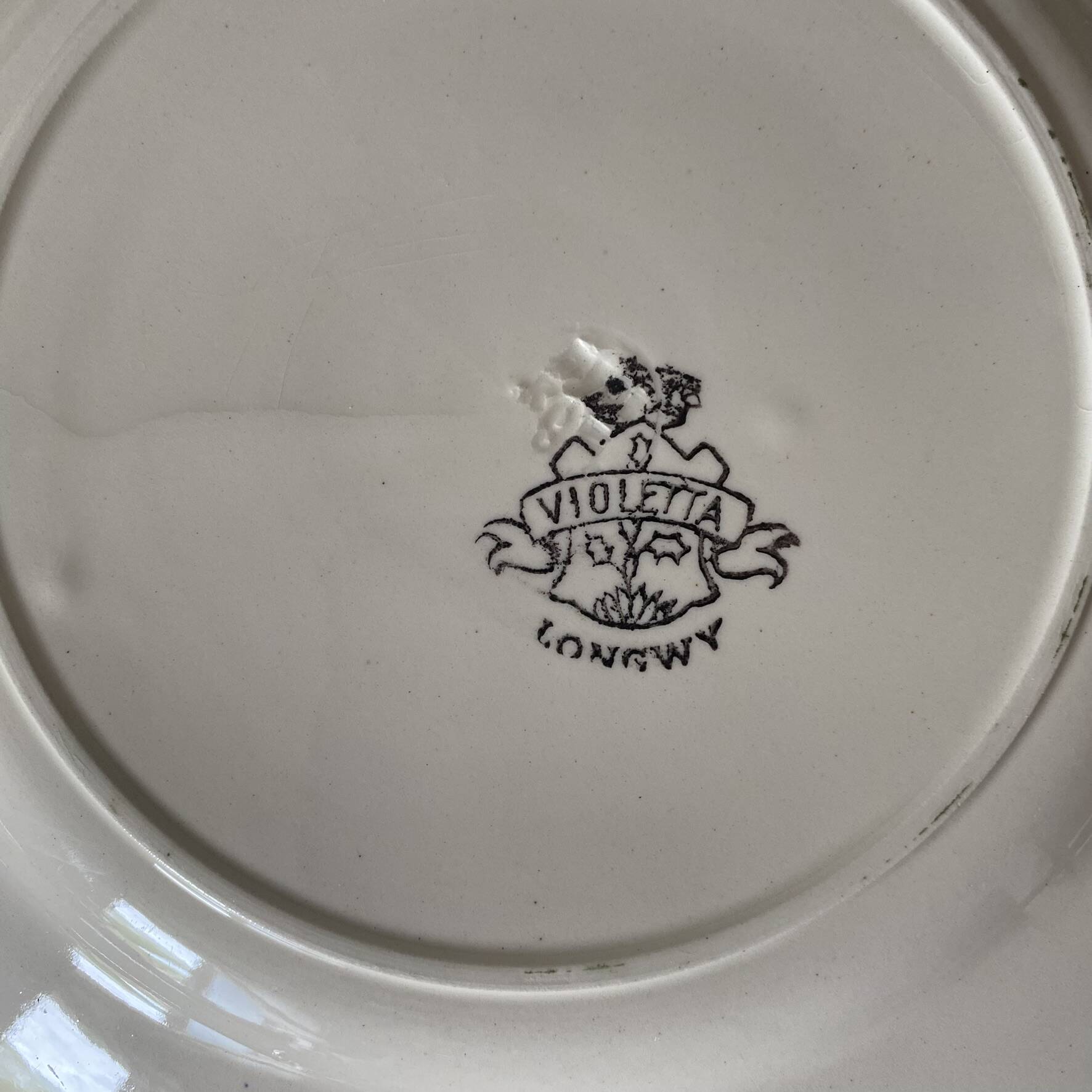 Flat plates Longwy model "Violetta", early 20th century