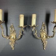 Pair of Louis XV style bronze wall lamp height 27 cm socket top