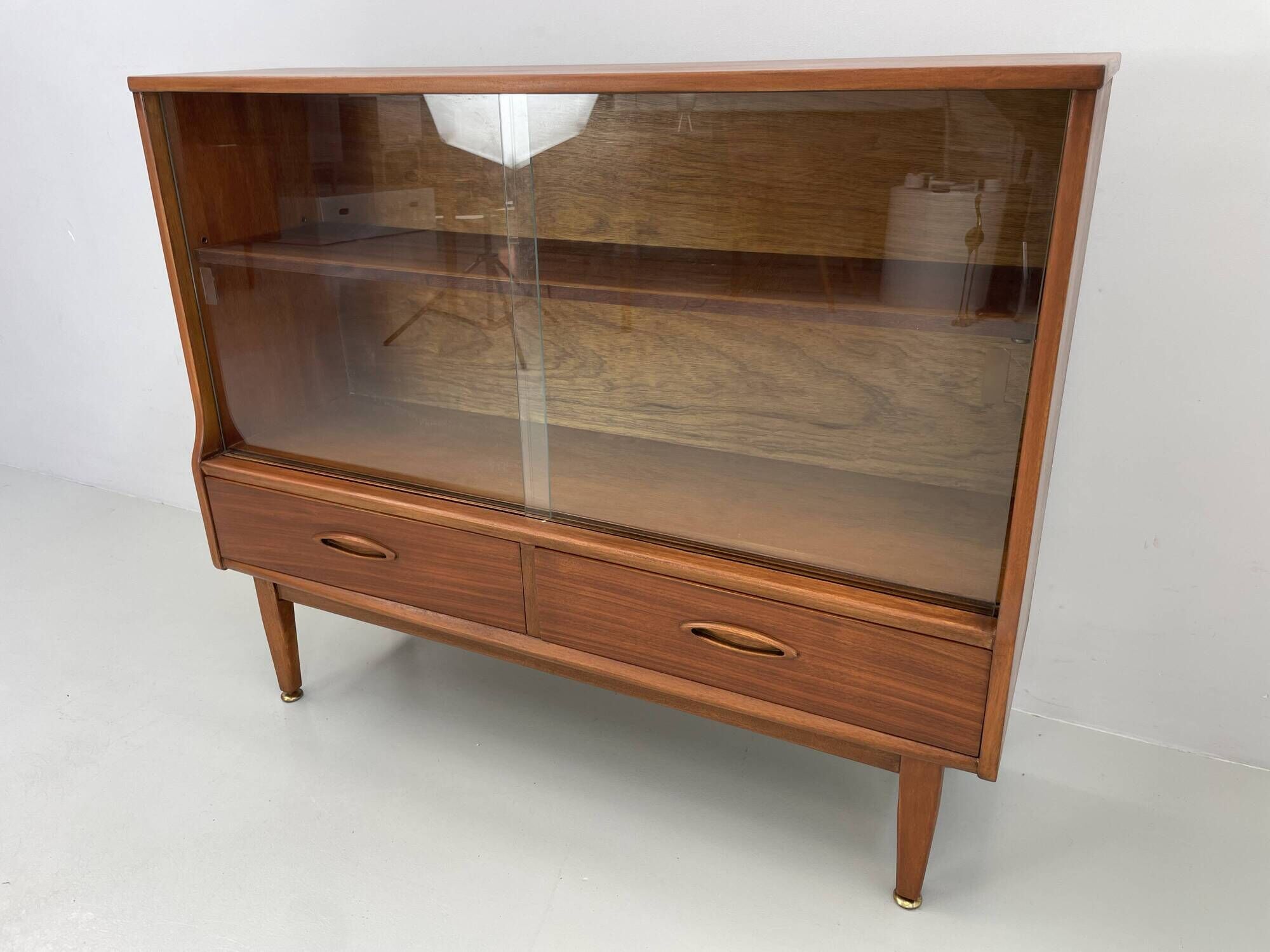 Vintage Jentique small wall unit/display cabinet from the 1960s made of teak