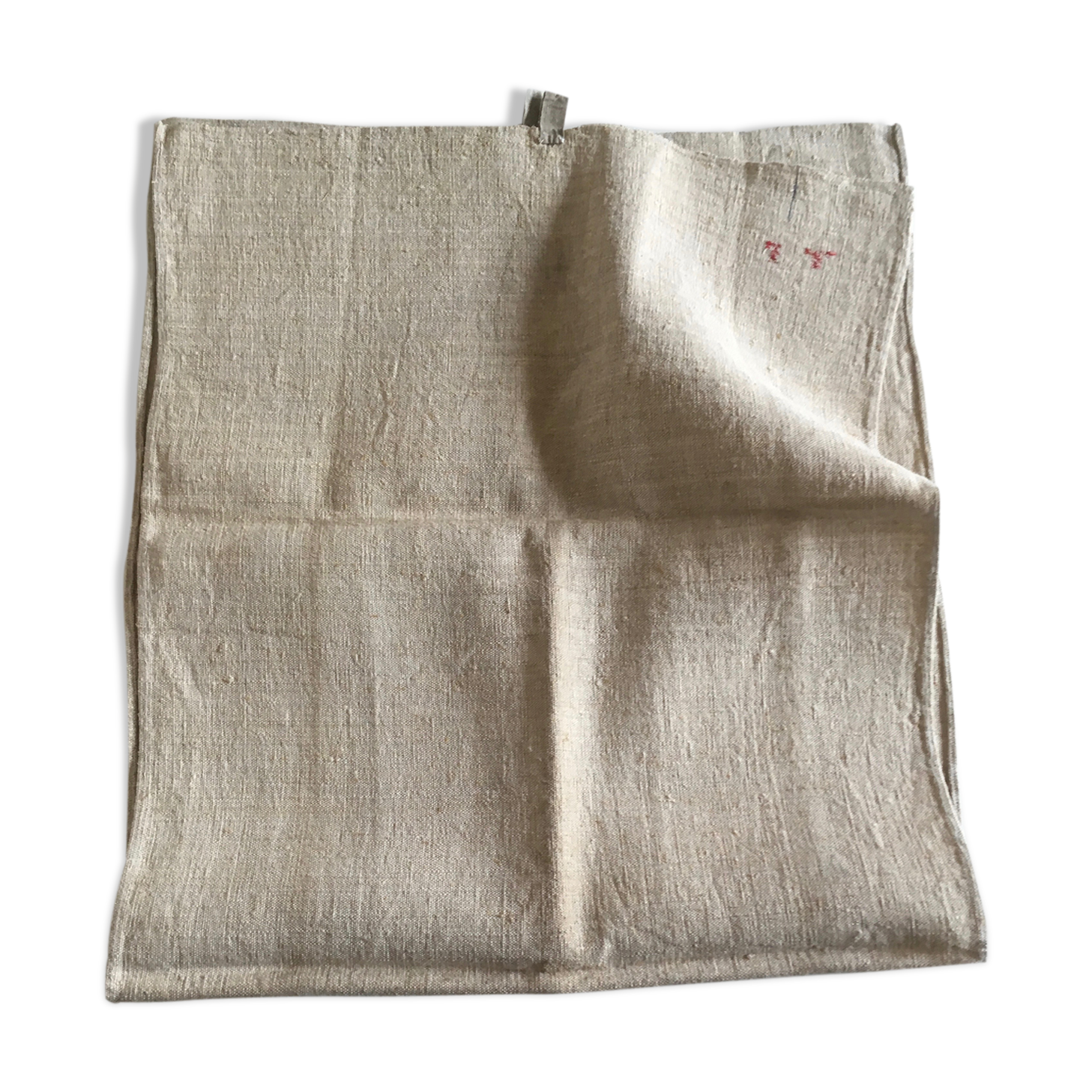 Raw hemp cloth table 19th L120cm