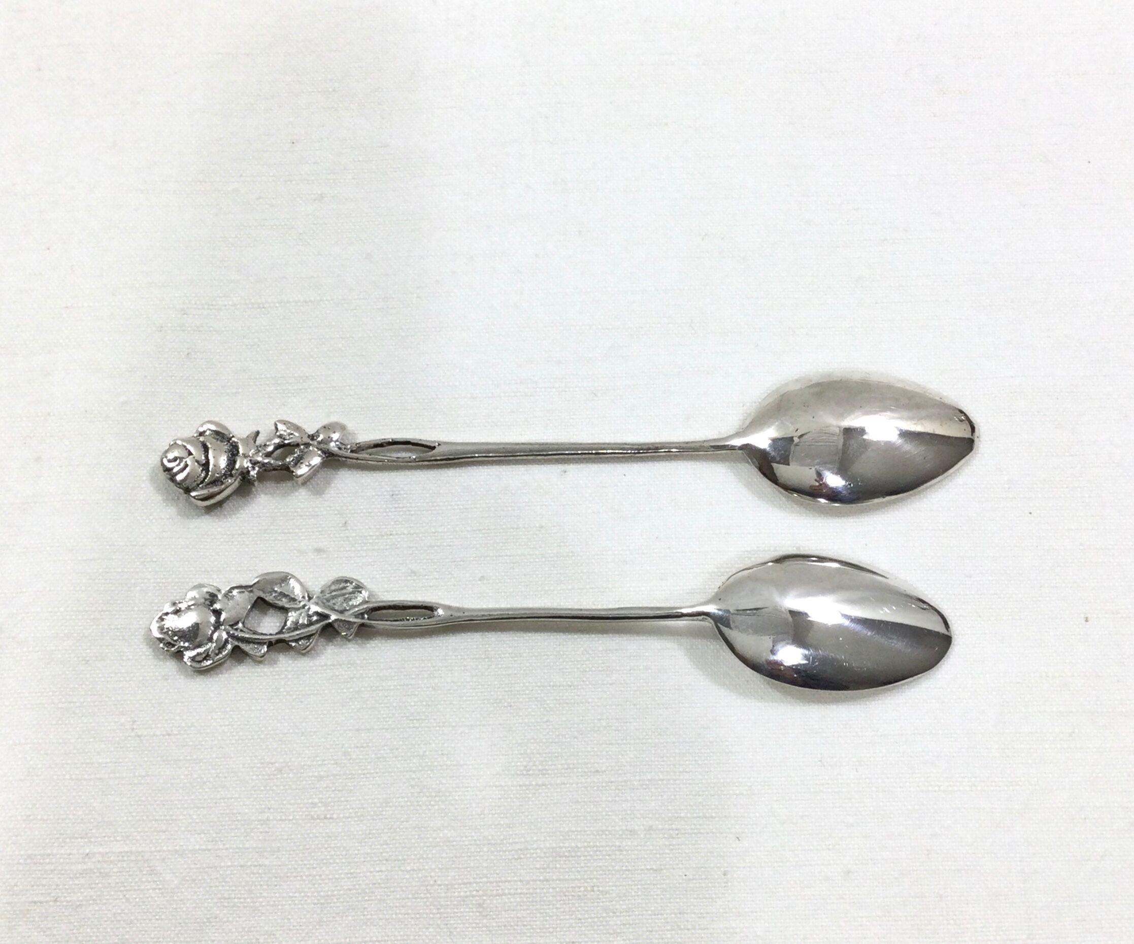 Set of 8 art nouveau silver spoons