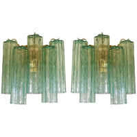Contemporary green “tronchi” murano glass wall sconce