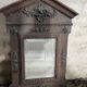 Antique carved wooden wall mirror – ornate pediment, Napoleon III style