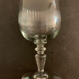 8 old blown foot glasses, 4 different models