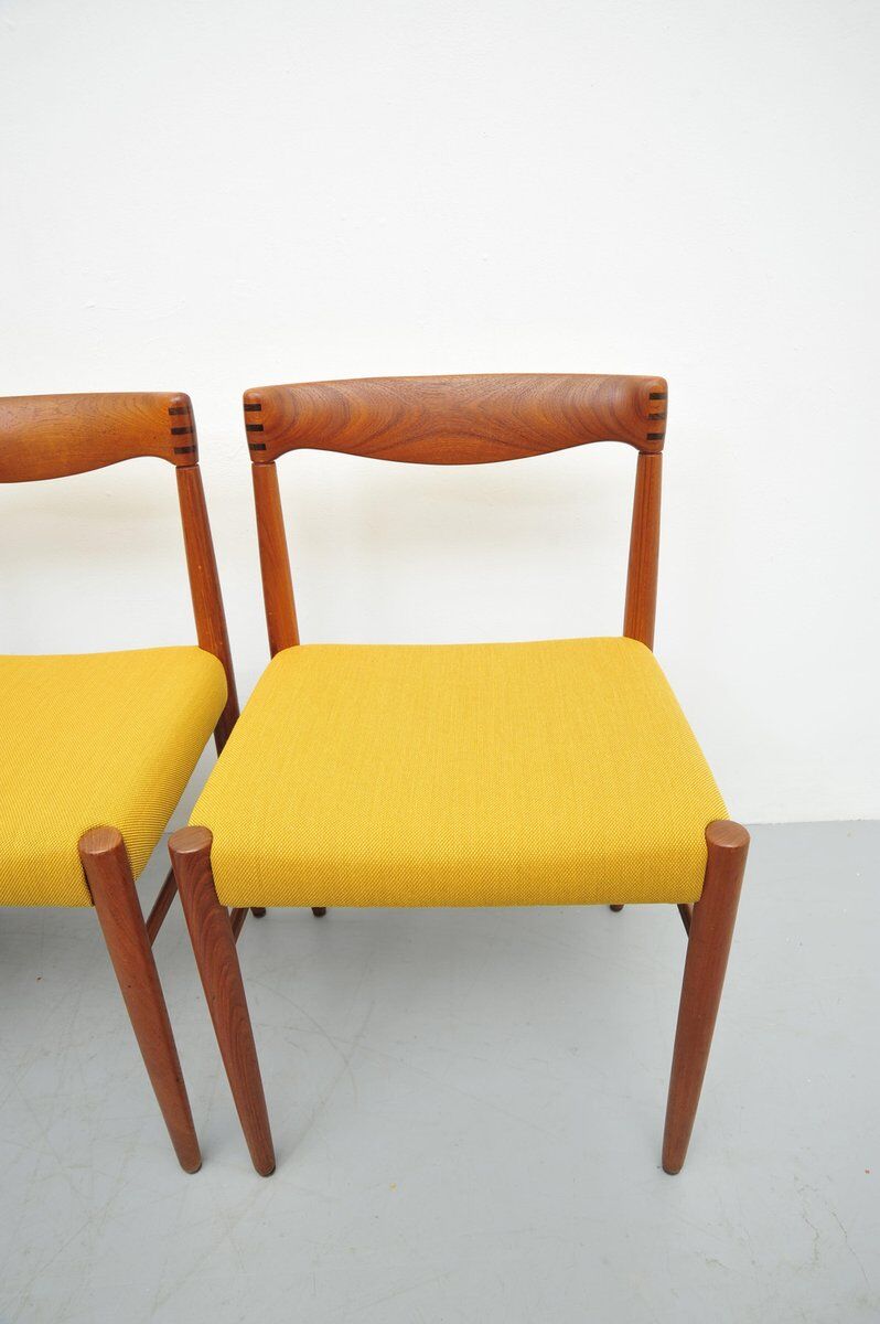 Danish vintage teak dining chairs by HW Klein for Bramin, set of 4