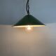 Industrial British Green Enamel Factory Pendant Lamp, 1950s