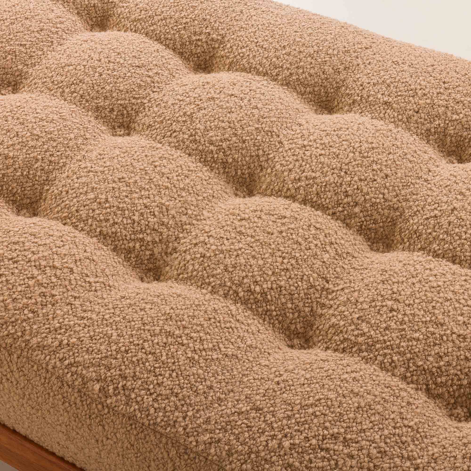 Scandinavian mid century daybed in natural boucle fabric, Denmark 1960s