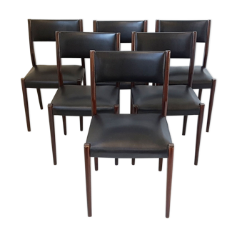 Suite de 6 chaises scandinaves palissandre 1960