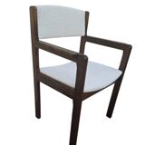 Set of 6 wooden and fabric chairs