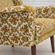 1970s, Danish highback armchair, Brown/beige furniture fabric, teak wood.