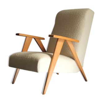 Scandinavian armchair ivory buckle