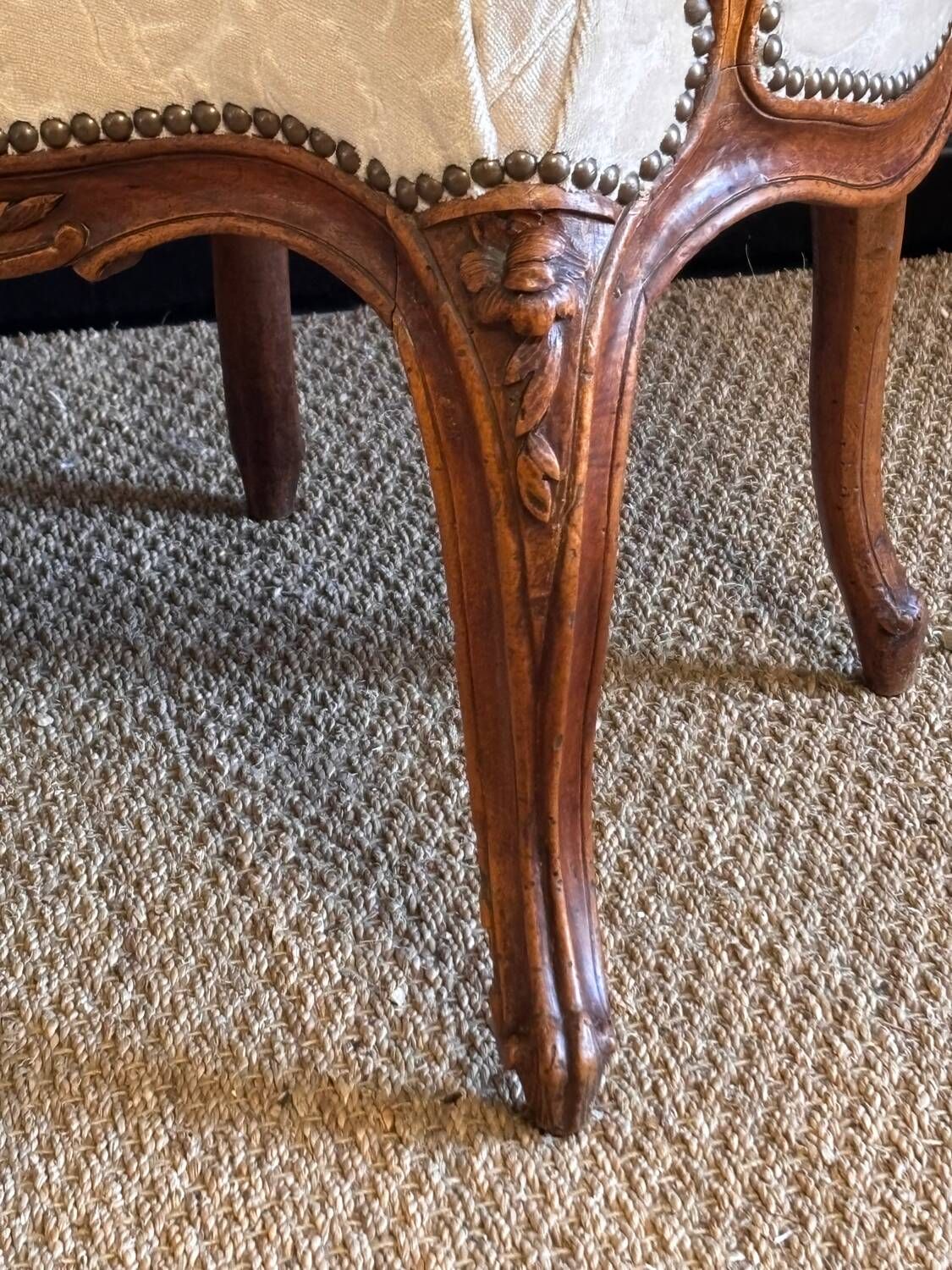 Pair of Louis XV armchairs stamped Nogaret in Lyon, 18th century
