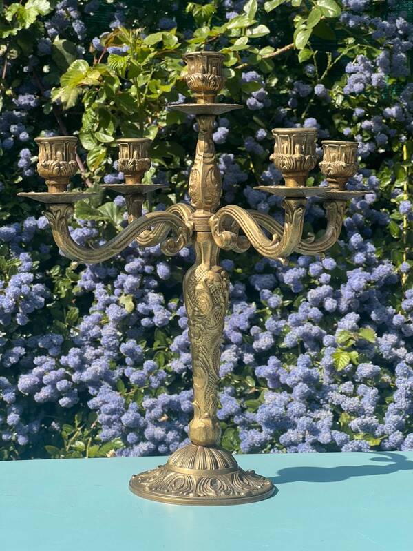 Antique Brass Candlestick – Louis XVI Style, 20th Century