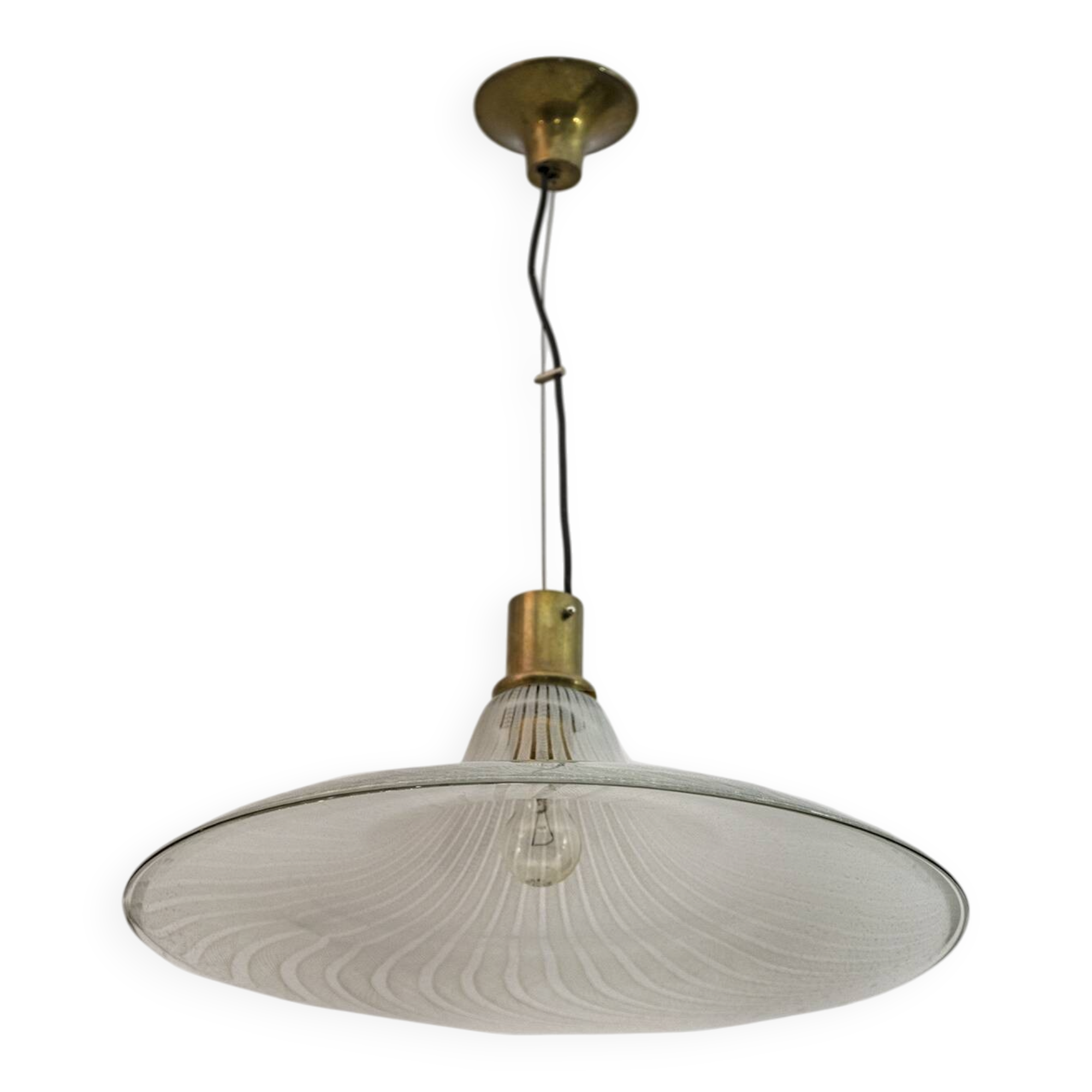 Mid-Century Modern Italian Murano Bubbles Glass Pendant Lamp, 1970s