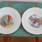 Service of 7 dessert plates St Amand with the months of the year