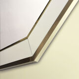 Romeo White lacquered mirror and brass by J.C Mahey. 1970 72cm